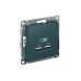 ATLASDESIGN USB РОЗЕТКА A+A, 5В/2,1А, 2х5В/1,05А, механизм, ИЗУМРУД