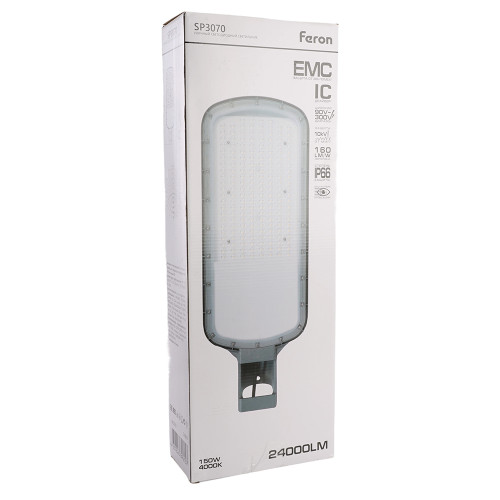 Светодиодный уличный консольный светильник Feron SP3070 150W 4000K AC90-300V, серый