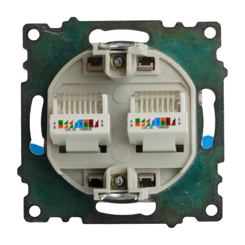 Розетка компьютерная 2-местная RJ-45 (механизм) STEKKER GLS00-7109-02, серия Катрин, шампань Розетка компьютерная 2-местная RJ-45 (механизм) STEKKER GLS00-7109-02, серия Катрин, шампань