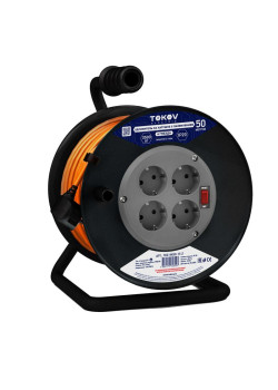 Удлинитель на катушке 4х50м с заземл. 16А IP20 3х1.5 TOKOV ELECTRIC TKE-SK50-15-Z