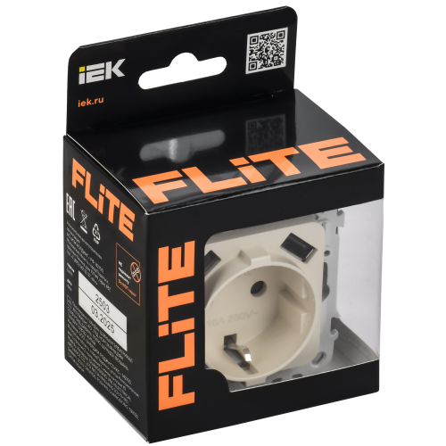 FLITE Розетка 1-местная с заземлением с защитными шторками 16А с USB A+A 3,1А безвинтовое крепление РСЮша11-1-ФлСл сливочный IEK FLITE Розетка 1-местная с заземлением с защитными шторками 16А с USB A+A 3,1А безвинтовое крепление РСЮша11-1-ФлСл сливочный IEK