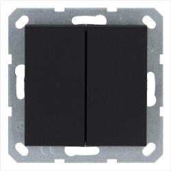 Переключатель перекрестный 2-кл. 10А IP20 механизм черн. матов. soft touch Jasmart G3014PB