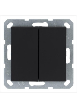 Переключатель перекрестный 2-кл. 10А IP20 механизм черн. матов. soft touch Jasmart G3014PB