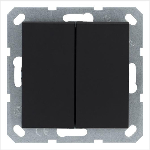 Переключатель перекрестный 2-кл. 10А IP20 механизм черн. матов. soft touch Jasmart G3014PB