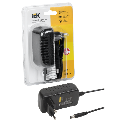 Драйвер LED ИПСН-ECO 24Вт 12В адаптер-Jack5,5 IP20 IEK