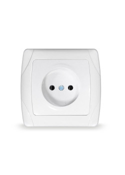 Розетка 1-м СП Маргарита 16А IP20 без заземл. защ. шторки бел. UNIVersal М0022