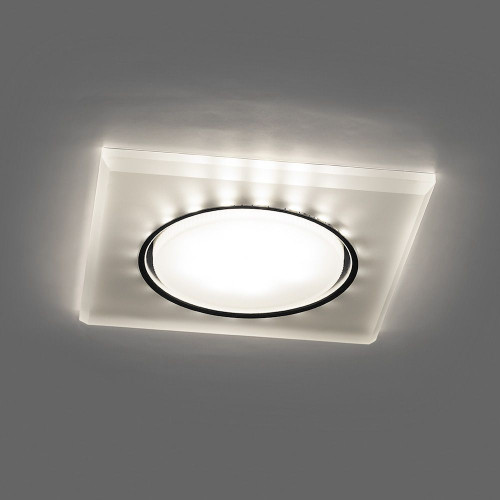 Светильник встраиваемый с белой LED подсветкой Feron CD5022 потолочный GX53 без лампы, белый матовый Светильник встраиваемый с белой LED подсветкой Feron CD5022 потолочный GX53 без лампы, белый матовый
