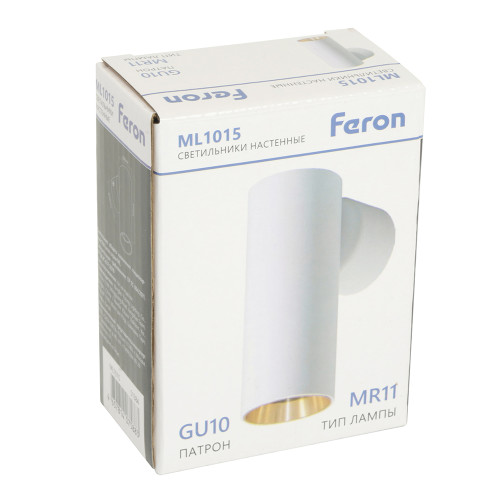Светильник Feron ML1015 настенный под лампу GU10, белый + золото Светильник Feron ML1015 настенный под лампу GU10, белый + золото