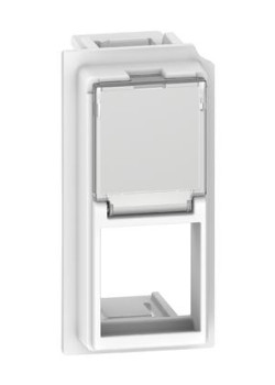 LIVING NOW. Лицевая панель для адаптеров Keystone RJ45 1 модуль.Цвет Белый.