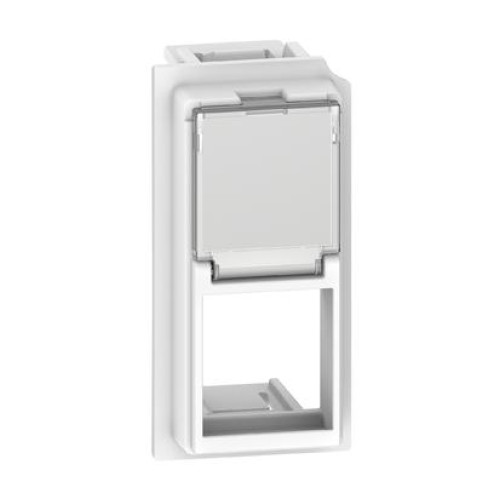 LIVING NOW. Лицевая панель для адаптеров Keystone RJ45 1 модуль.Цвет Белый.