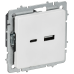 BRITE Розетка USB A+C 18Вт РЮ11-1-БрАБ арктический белый IEK BRITE Розетка USB A+C 18Вт РЮ11-1-БрАБ арктический белый IEK