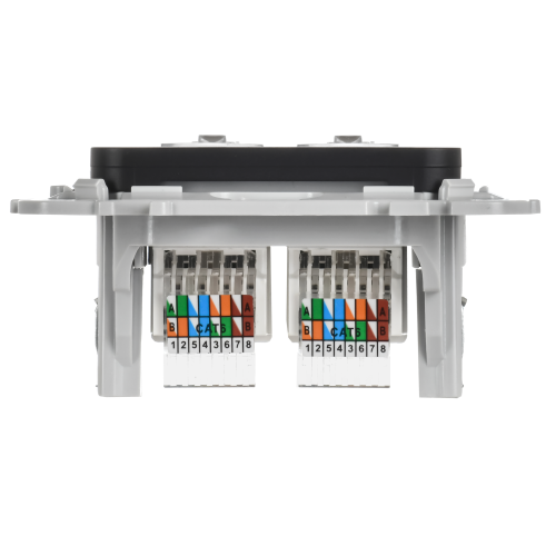 FLITE Розетка 2-местная компьютерная RJ45 категория 6 UTP РК6-2-0-ФлЧ черный IEK