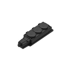 MULTISET Колодка 3х розетка 2К+З каучуковая 16 А/250 В IP44 ЧЁРНАЯ