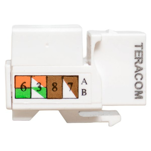 Модуль Keystone TERACOM PRO Cat.6 RJ-45 неэкран. 110 IDC 90 град. белый Модуль Keystone TERACOM PRO Cat.6 RJ-45 неэкран. 110 IDC 90 град. белый