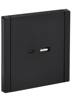 FORTE&PIANO Розетка USB A+C 3,1А FP150 черный IEK