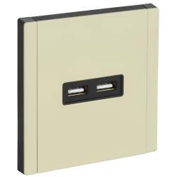 FORTE&PIANO Розетка USB A+A 3,1А FP849M металл слоновая кость IEK