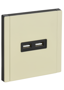 FORTE&PIANO Розетка USB A+A 3,1А FP849M металл слоновая кость IEK
