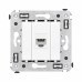 Компьютерная розетка RJ-45 без шторки в стену, кат.6A одинарная, Avanti, белое облако Компьютерная розетка RJ-45 без шторки в стену, кат.6A одинарная, Avanti, белое облако
