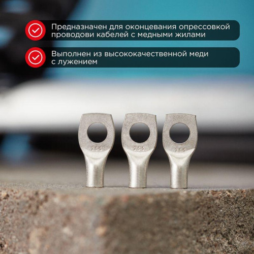 Наконечник ТМЛ 25-8-8 Rexant 07-5314 Наконечник ТМЛ 25-8-8 Rexant 07-5314