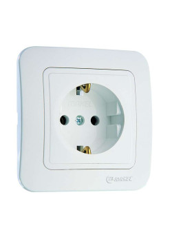 Розетка 1-м СП Lillium 16А IP20 с заземл. бел./бел. Makel 70028