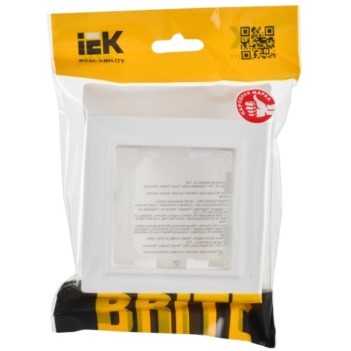 BRITE Рамка 1-местная IP44 РУ-1-БрАБ-44 арктический белый IEK