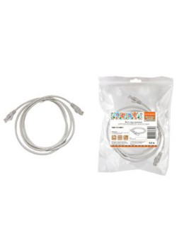 Патч-корд народный U/UTP Cat 5e 4PR 24AWG PVC, литой 0,5 м, серый
