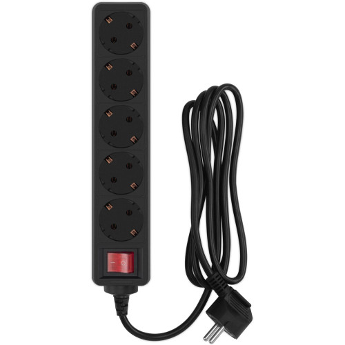 Сетевой фильтр PC Pet AP01006-1.8-B 1.8м (5 розеток) черный (пакет ПЭ)