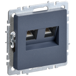 BRITE Розетка компьютерная двойная RJ45 кат.6 РК11-2-БрМ маренго IEK