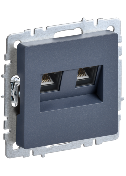 BRITE Розетка компьютерная двойная RJ45 кат.6 РК11-2-БрМ маренго IEK