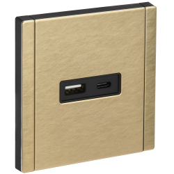 FORTE&PIANO Розетка USB A+C 3,1А FP650M металл шампань IEK