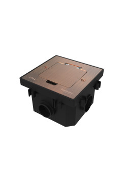 MultiDesk Лючок на 2 модуля IP44 с монтажной коробкой для бетонных полов МЕДЬ, тип MDK20