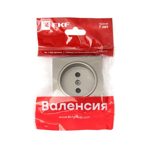 Валенсия лиц. панель розетки 1-местной б/з 10 А кашемир с защ. штор. EKF Валенсия лиц. панель розетки 1-местной б/з 10 А кашемир с защ. штор. EKF