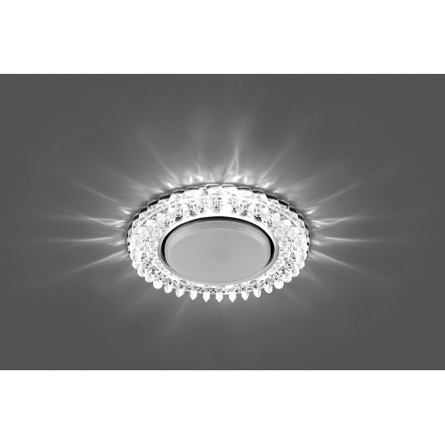 Светильник встраиваемый с белой LED подсветкой Feron CD4027 потолочный GX53 без лампы прозрачный Светильник встраиваемый с белой LED подсветкой Feron CD4027 потолочный GX53 без лампы прозрачный