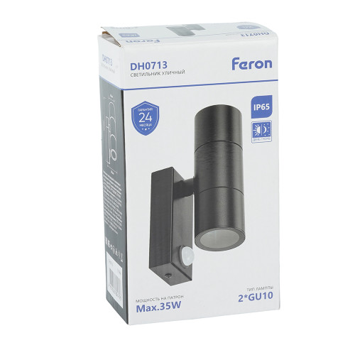 Светильник садово-парковый Feron DH0713, с датчиком освещенности/движения (на стену), 2*GU10 Светильник садово-парковый Feron DH0713, с датчиком освещенности/движения (на стену), 2*GU10