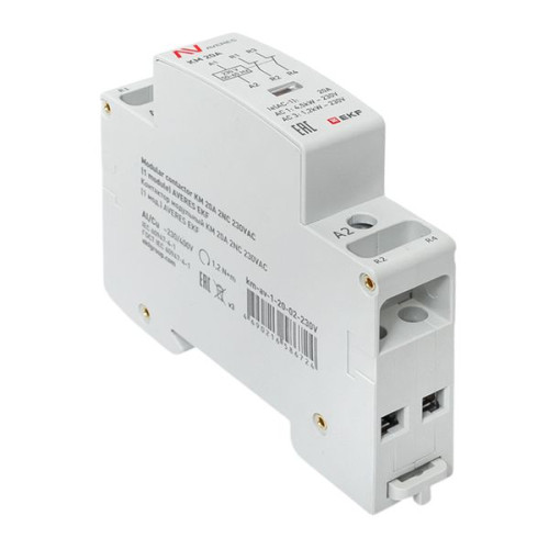 Контактор модульный КМ 20А 2NC 230В АС (1 мод.) AVERES EKF Контактор модульный КМ 20А 2NC 230В АС (1 мод.) AVERES EKF