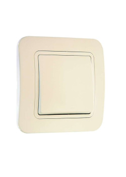 Переключатель проходной 1-кл. СП Lillium 10А IP20 крем./крем. Makel 70205