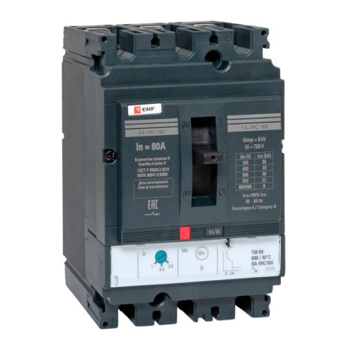 ВА-99C 160/80А 3P 35кА с термомагнитным расцепителем EKF