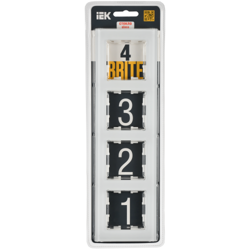 BRITE Рамка 4-местная РУ-4-2-Бр стекло белый матовый IEK BRITE Рамка 4-местная РУ-4-2-Бр стекло белый матовый IEK