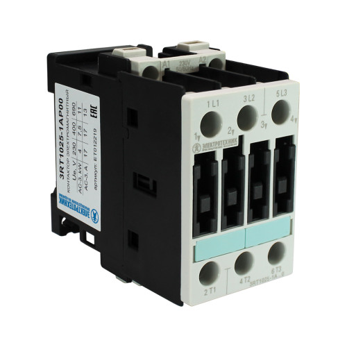 3RT1025-1AP00, 3-пол., 17A, AC-3, 7,5кВт/400V, 230V AC, 50/60Гц, типоразмер S0, винтовые клеммы, IP20, контактор электромагнитный  (ЭТ)
