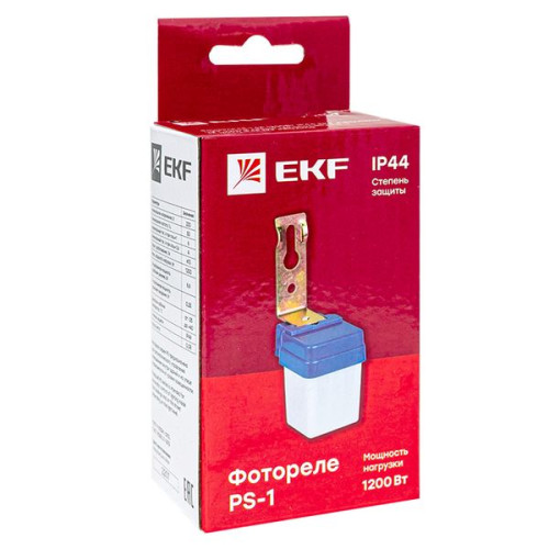 Фотореле PS-1 6А 1200Вт IP44 EKF Фотореле PS-1 6А 1200Вт IP44 EKF