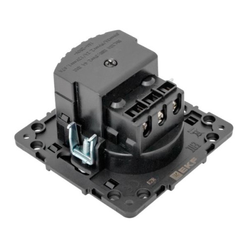 Стокгольм Механизм Розетки 1-местной с/з, USB 2A 16А винтовые клеммы черный с защ. штор. EKF Стокгольм Механизм Розетки 1-местной с/з, USB 2A 16А винтовые клеммы черный с защ. штор. EKF