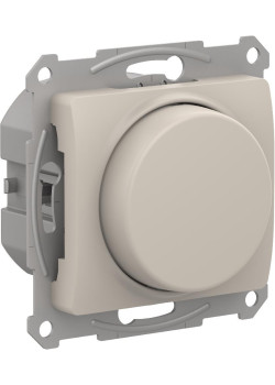 GLOSSA СВЕТОРЕГУЛЯТОР (диммер) поворотно-нажимной, LED, RC, 400Вт, механизм, МОЛОЧНЫЙ