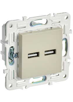 SKANDY Розетка USB A+A 3,1А SK-R15B бежевый IEK