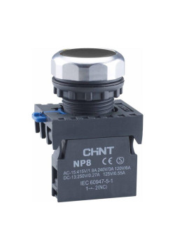Кнопка управления NP8-10BN/2 без подсветки черн. 1НО IP65 (R) CHINT 578647