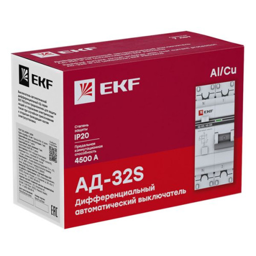 АВДТ АД-32 1P+N (S) 50А х-ка C 300мА тип АС эл. 4,5кА PROXIMA EKF