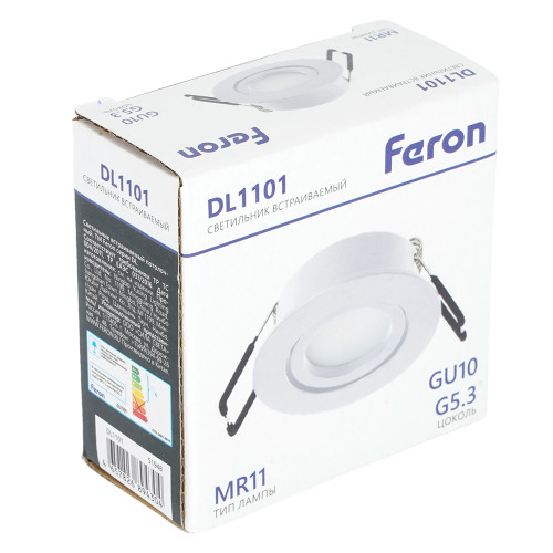 Светильник встраиваемый Feron DL1101 потолочный MR11 G5.3, GU10 белый Светильник встраиваемый Feron DL1101 потолочный MR11 G5.3, GU10 белый