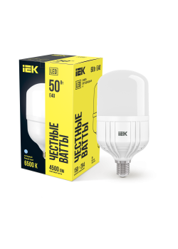 Лампа светодиодная HP 50Вт 230В 6500К E40 IEK