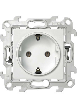 Розетка 1-м СП Simon 24 16А IP20 2P+E Push&Go без защ. шторок механизм бел. Simon 2420434-030
