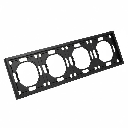 Рамка STEKKER, PFR00-5004-05 4-местная, серия Эмили, черный уголь, soft touch