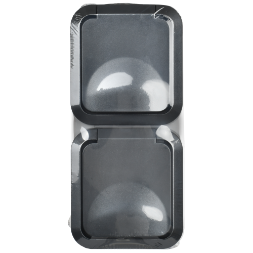TORS Розетка 2-местная вертикальная 16А IP55 TS132 графит IEK